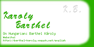 karoly barthel business card